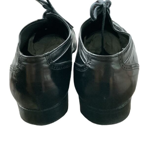VTG Bruno Magli Black Leather Wing Tip Dress Shoes Mens Size 9.5 M Made In Italy main image 4